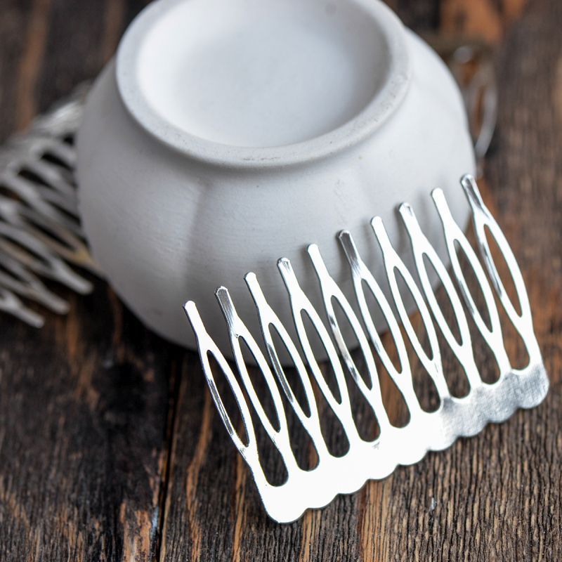 гребешок для волос, цвет платина, 55x39 мм