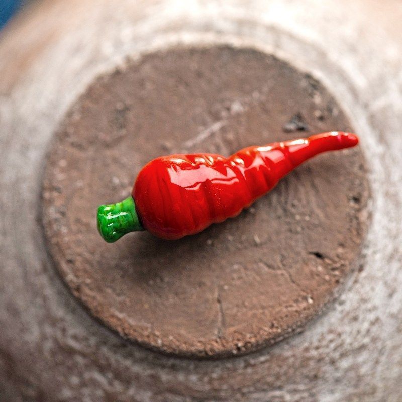 бусина, мурано "морковка", оранжевый, 25х9 мм