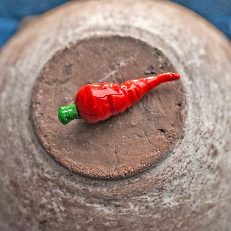 бусина, мурано "морковка", оранжевый, 25х9 мм