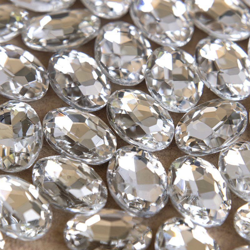 кабошон стекло кристалл, овальный, цвет cristal, 18х13 мм