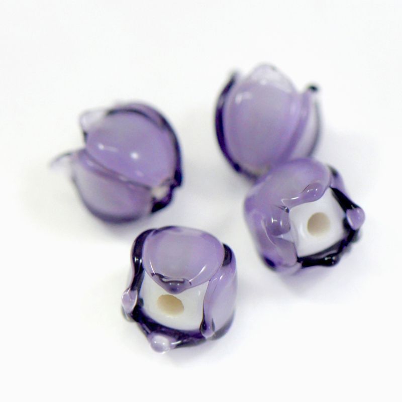 бусина, мурано "ландыш", фиолетовый, 7х7 мм