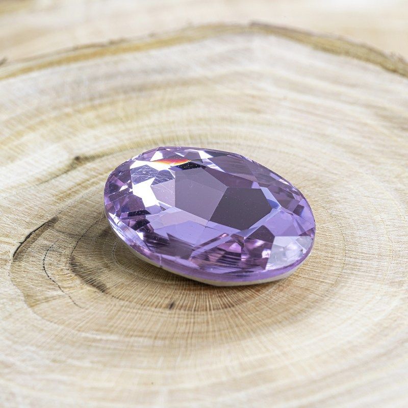 кабошон стекло кристалл, овальный, цвет tanzanite, 25х18 мм
