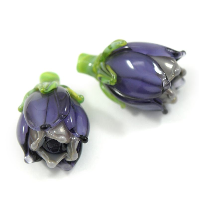 бусина, мурано "колокольчик", фигурная, лавандовый, 17х14 мм