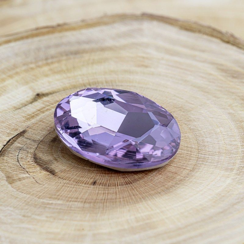 кабошон стекло кристалл, овальный, цвет tanzanite, 25х18 мм