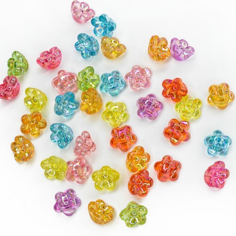 бусина, акрил "сирень", цветовой микс ав, 10x10.5x6.5 мм