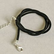 Основа для ожерелья с замком, бархатный шнур, черный, 480х3 мм