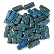 Бусина яшма океанская, кирпичик, цвет коричнево-голубой, 31-33x8-10x8-10 мм