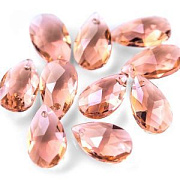 Подвеска стеклянная "Капля", граненая, цвет лососевый, 22х13 мм