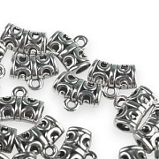 Бейл "Трубочка", цвет античное серебро, 10х12х6 мм