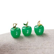 Подвеска Лэмпворк "Яблоко", цвет зеленый, 19x14 мм