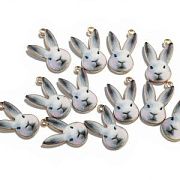 Подвеска металл "Кролик", эмаль, цвет серый, 19x12x2 мм