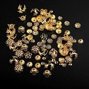 Шапочка для бусин "Филигрань", цвет золото, размерный микс (уп 10 г)