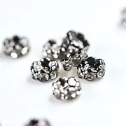 Разделитель со стразами, волнистый край, цвет металла черный, 5х2.5 мм (уп 10 шт)