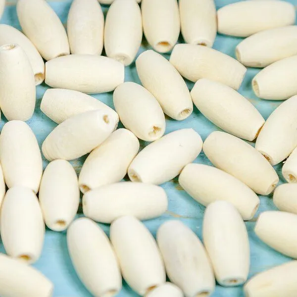 бусина дерево, овальная, цвет натуральный, 20х10 мм