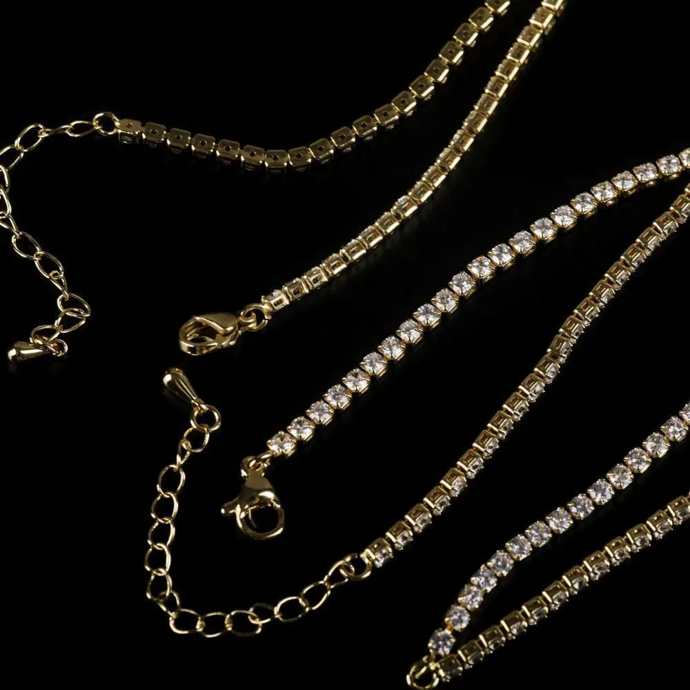 основа для браслета "теннис", позолота/cristal, 15 см