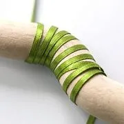 Лента, атлас, цвет желто-зеленый, ширина 3 мм