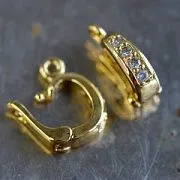 Бейл-подвес "Адель", с цирконием, цвет золото, 10.5x7x3 мм