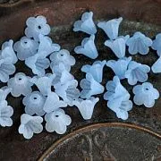 Бусина, акрил "Колокольчик", матовая, цвет голубой микс, 14x10 мм