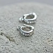 Бейл-подвес "Адель", с цирконием, цвет платина, 10.5x7x3 мм