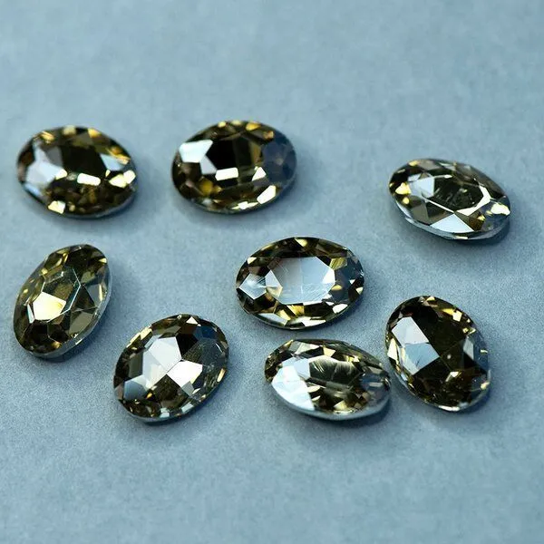 кабошон стекло кристалл, овальный, цвет lt.col.topaz, 18х13 мм