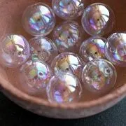 Бусина, Лэмпворк "Шар", прозрачный АВ, 14 мм