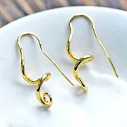 Швензы "Кёрли", позолоченные, 32x10 мм 