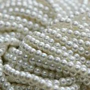 Бусина, имитация жемчуга, стекло 5, цвет сливочный, 5 мм (уп 40+/-5 шт)