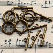 Тоггл "Веточка"  цвет античная бронза, 20х17х3 мм