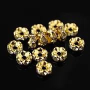 Разделитель со стразами, волнистый край, цвет металла золото, 5х2.5 мм (уп 10 шт)