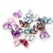 Бусина "Бабочка ночная", стекло, цветовой микс, 15x8x4.5 мм