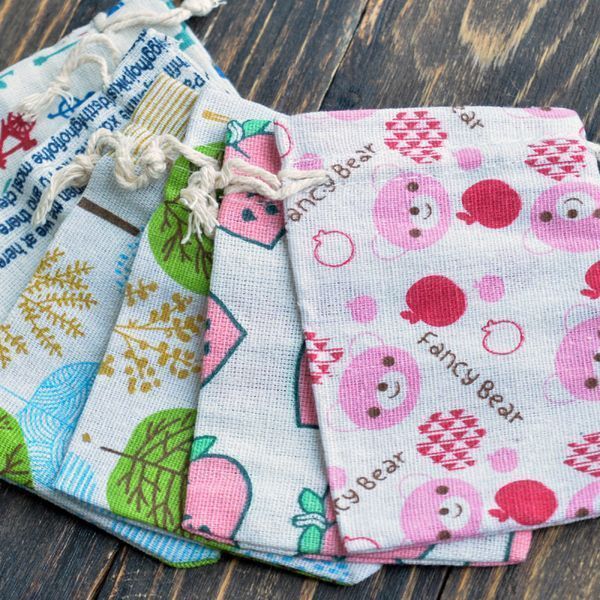 мешочек холщовый с принтом, цветовой микс, 140х100 мм