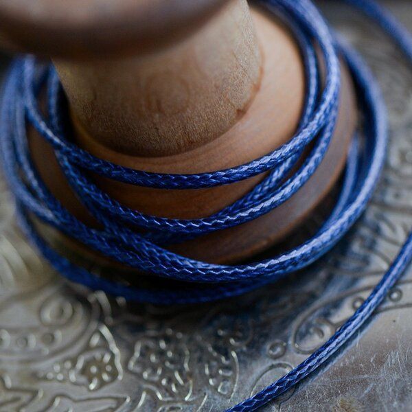 шнур вощеный, цвет синий темный, 1.5 мм