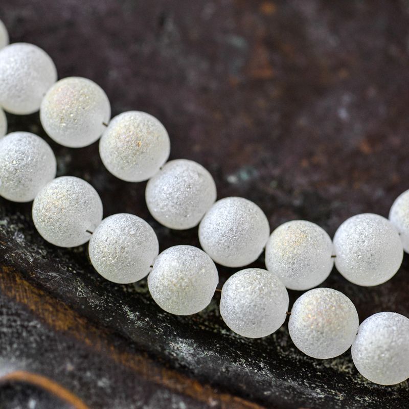 бусина, стекло "лава", цвет шампанское, 8 мм