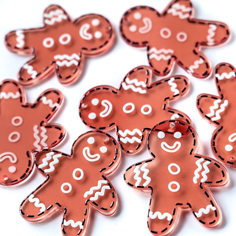 подвеска акрил "печенька", цвет коричный, 42x36x2 мм