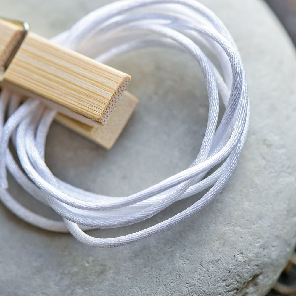 шнур атласный для кумихимо, цвет белый, 1.5 мм