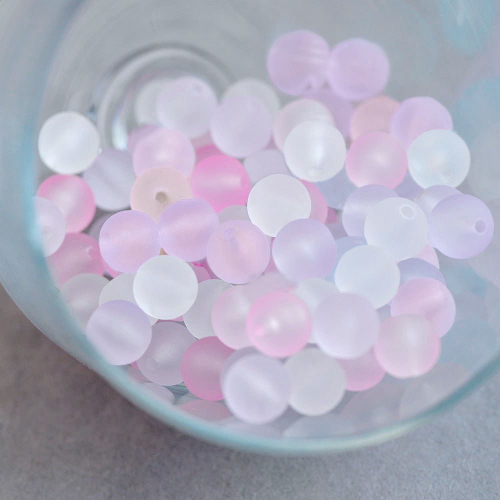 бусина, акрил 10, матовая, цветовой микс, 10 мм