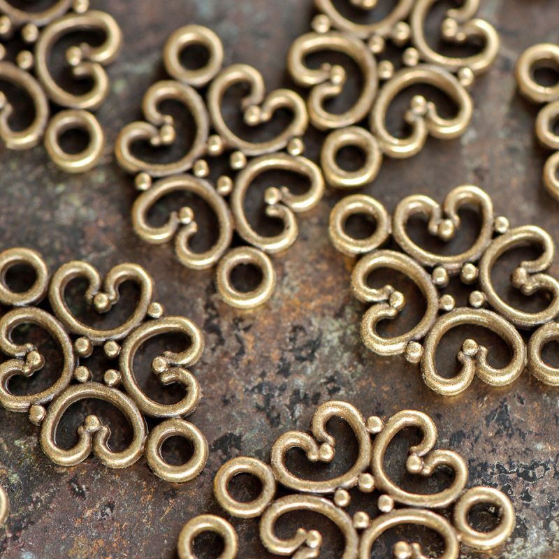 коннектор "кризанта", цвет античная бронза, 18x13x1 мм