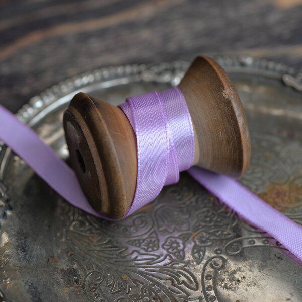 лента, атлас, цвет сиреневый яркий, ширина 10 мм ленты