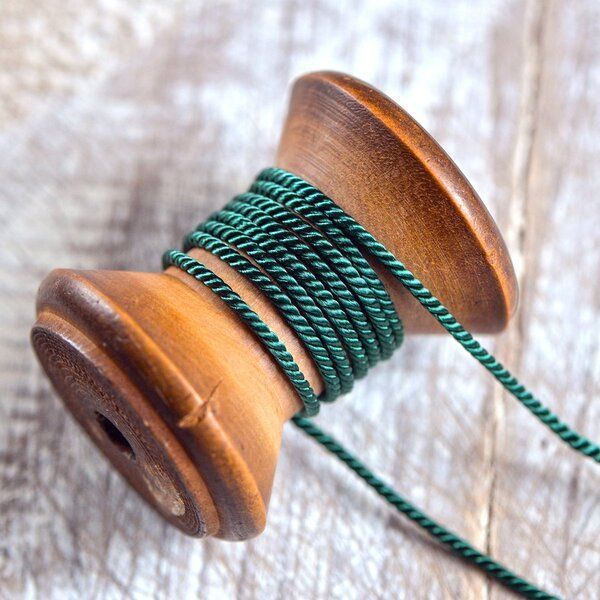 шнур витой из нейлона, цвет изумрудный, 1.5 мм