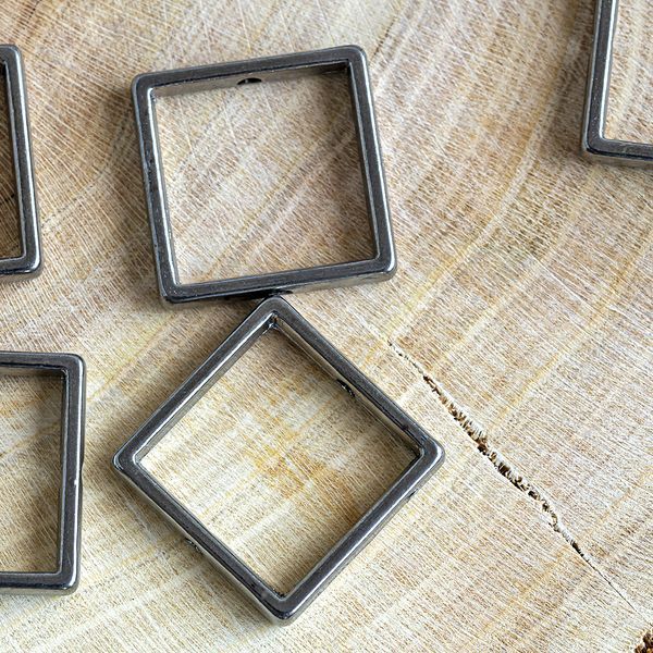 рамка для бусин "квадро", цвет черный, 17x17x3 мм