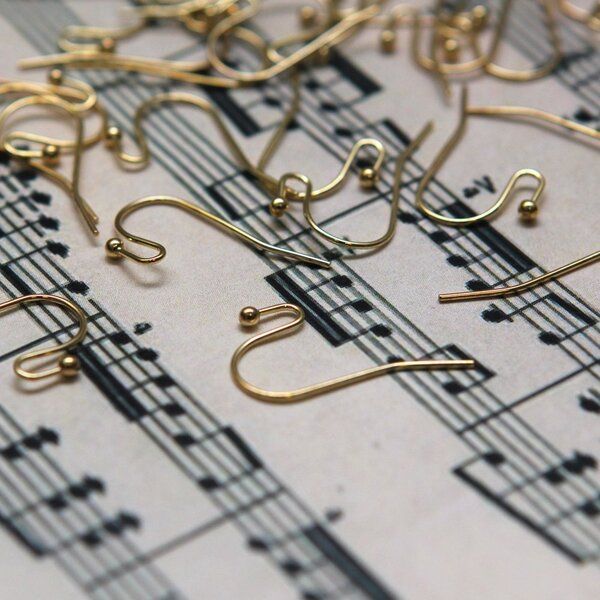 швензы "крючок", цвет золото, 11х22 мм