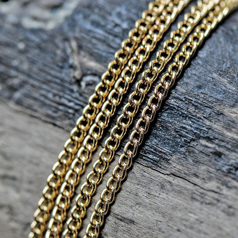 цепочка "твист", цвет золото, звено 3х2х0.6 мм