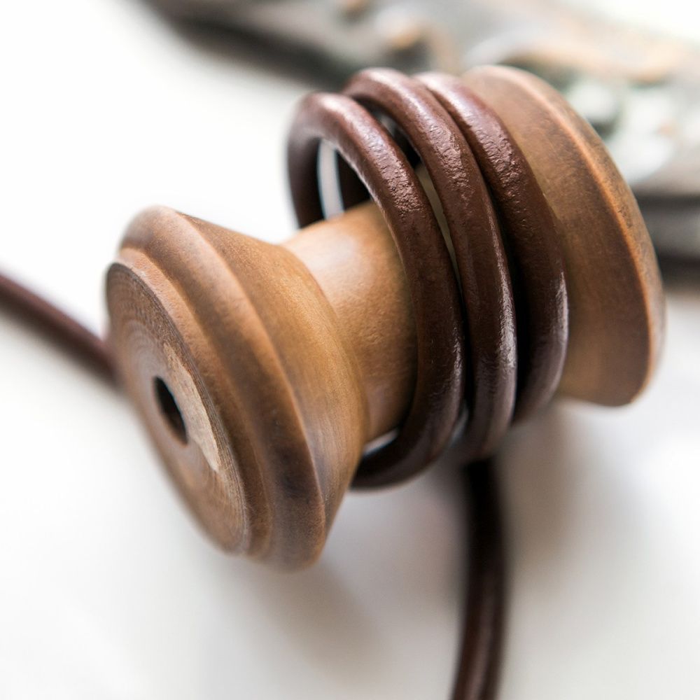 шнур кожаный, цвет шоколадный, диаметр 5 мм