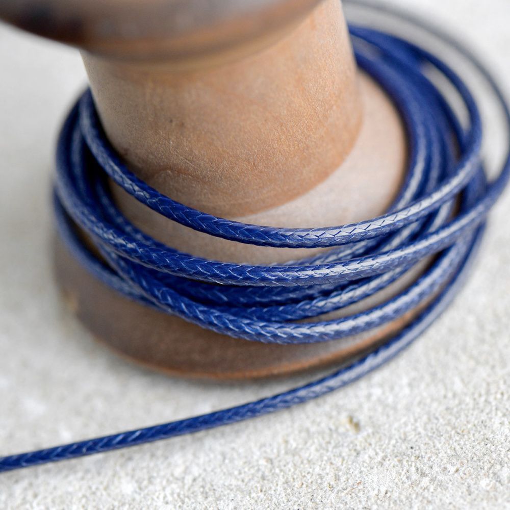 шнур вощеный, цвет синий индиго, 1.5 мм