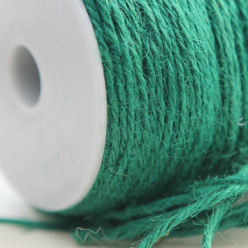 шнур конопляный, цвет изумрудный, 2 мм (уп 5 м)