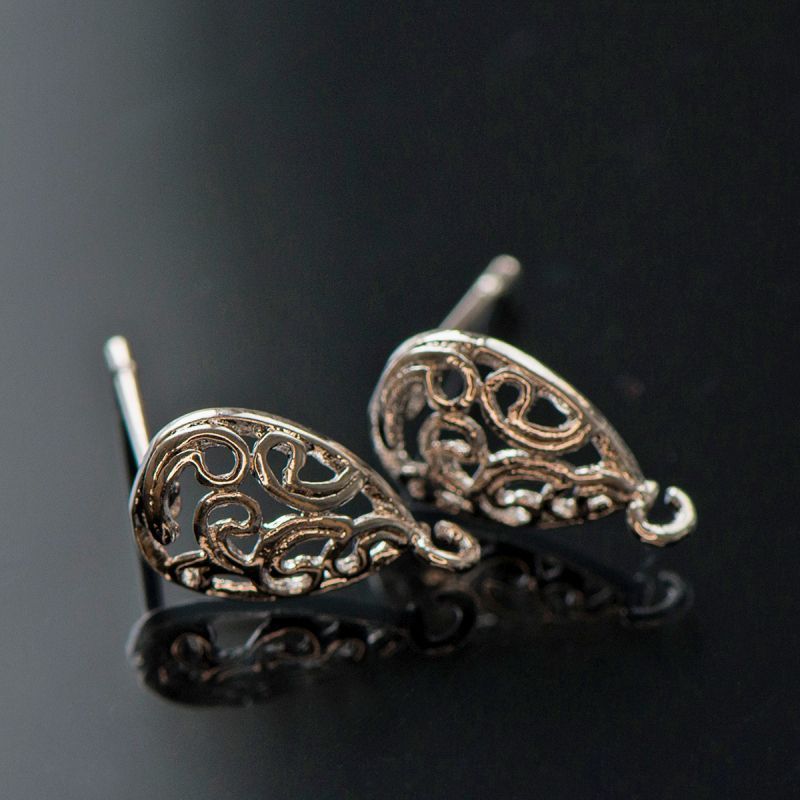 пуссеты "юнона", покрытие платиной, 15.5x10x15 мм