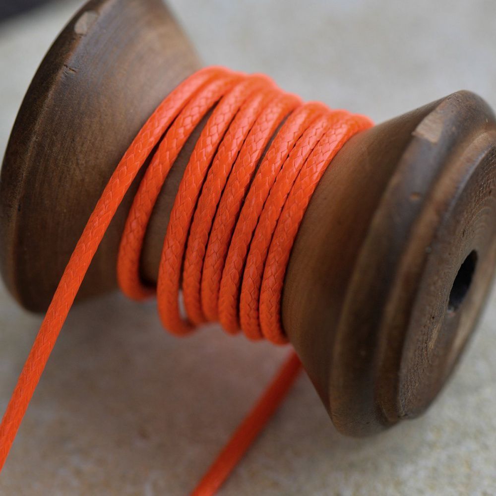 шнур вощеный, цвет ярко-оранжевый, 2 мм