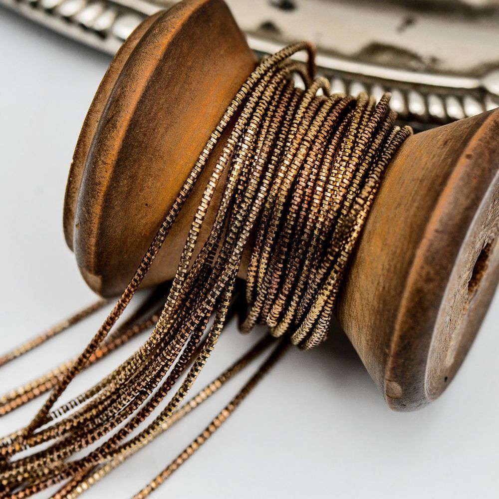 канитель трунцал, цвет бронза, 1.2 мм