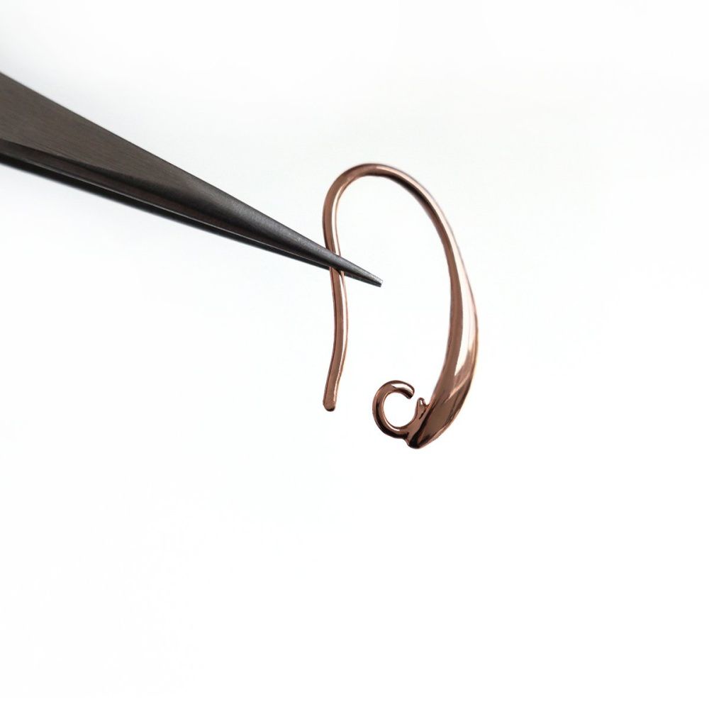 швензы "ласкари", позолота, цвет розовое золото, 19x10x2 мм 