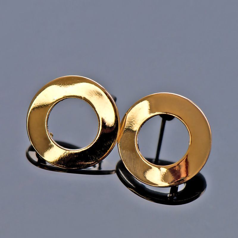 пуссеты "ринг", позолоченные, 18 мм